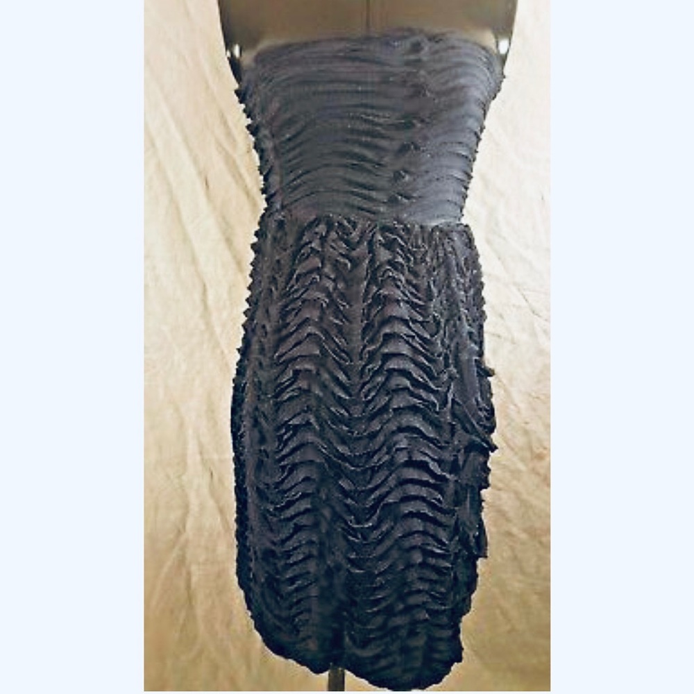 Zara Basic Navy Strapless Dress